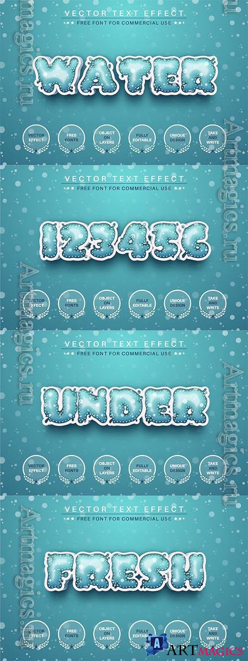 Water - editable text effect, font style