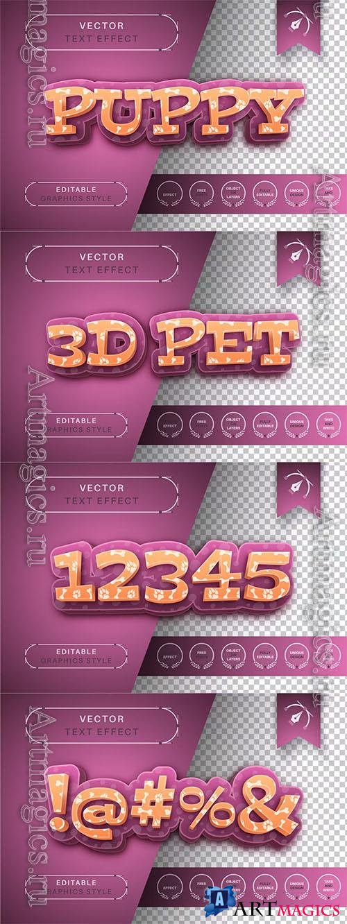 3D Puppy - editable text effect, font style