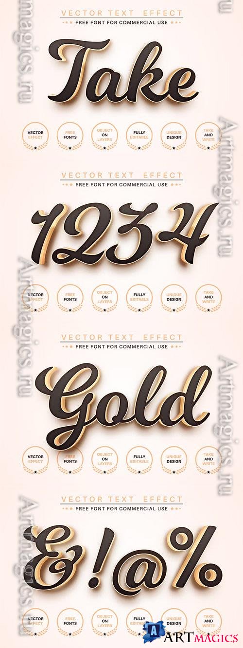 Dark Gold - Editable Text Effect, Font Style
