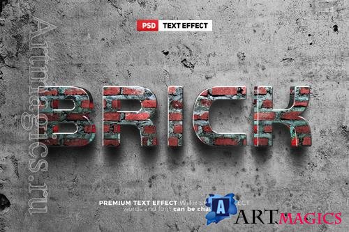 Super brick wall 3d editable text effect mockup
