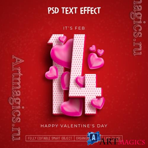 PSD valentine's day editable text effect