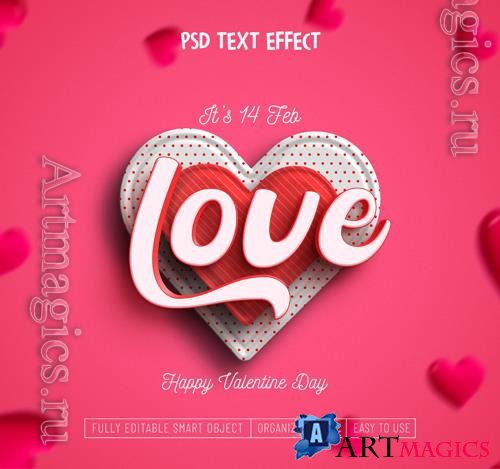 PSD valentine's day editable text effect design