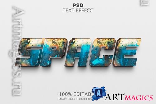 PSD space smart object editable text effect design