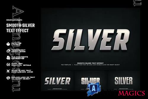 Smooth silver text effect