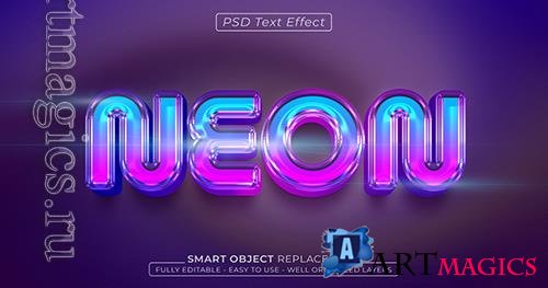 Neon custom text effect 3d style