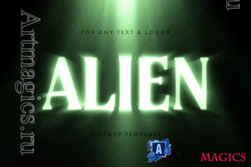 Alien text effect psd