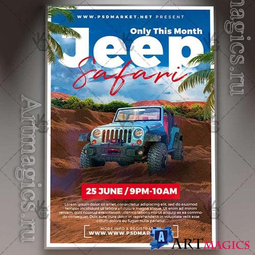 Psd Jeep safari flyer design templates