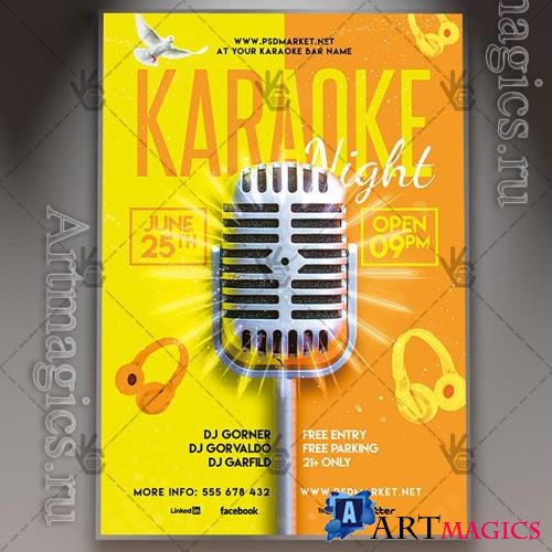 Psd Karaoke night flyer design templates