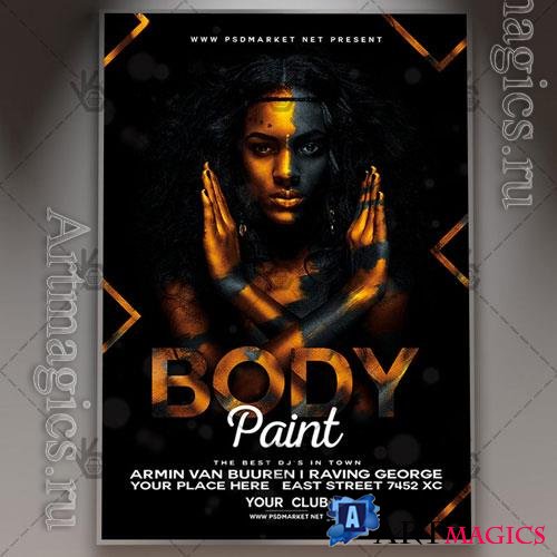 Psd Body paint flyer design templates