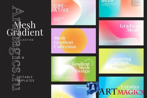 PSD mesh gradient template collection psd for blog banner