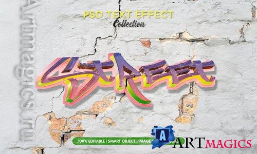 PSD street grafiti text effect template