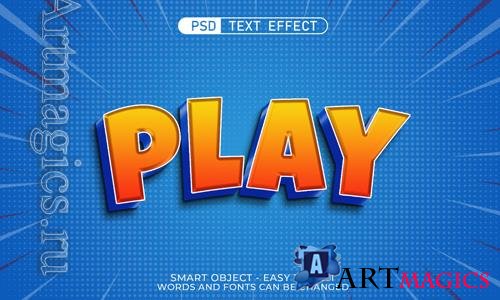 PSD cartoon text play editable text effect 3d style