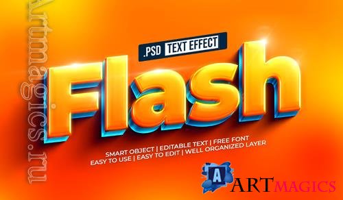 PSD flash text style effect