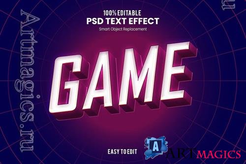 Game - Modern retro esports 3D text effect