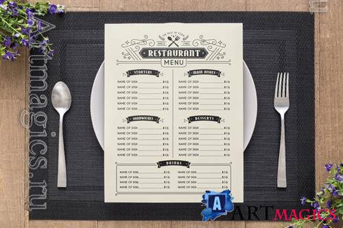 PSD restaurant menu concept mockup design