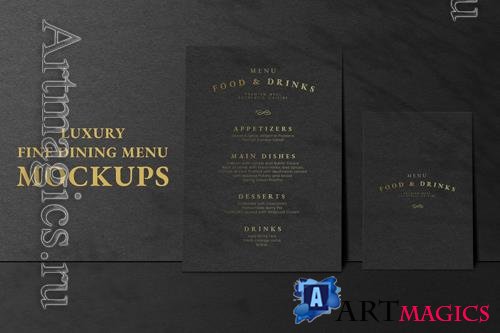 PSD menu card psd mockup ad in black luxury style for restaurants