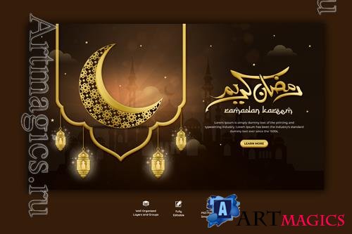 PSD ramadan kareem traditional islamic festival religious web banner vol 5