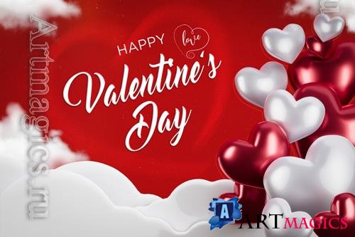 PSD happy valentine's day social media banner design