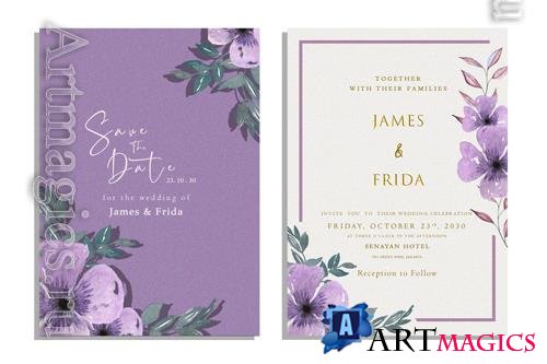 PSD elegant white wedding invitation template psd vol 3