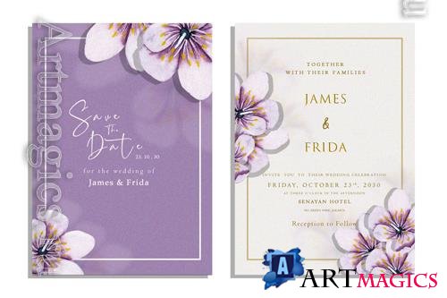 PSD elegant white wedding invitation template psd vol 2