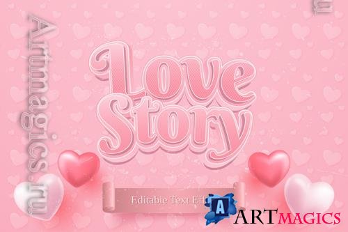 Love story 3d editable text effect in pink color