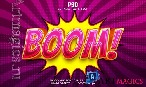 PSD boom colorful color 3d editable text effect