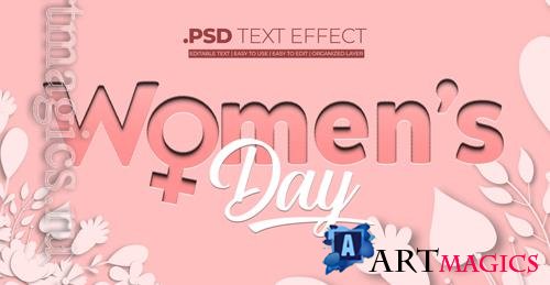 PSD womens day paper cut text style effect