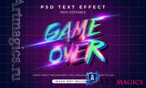 PSD game over text effect