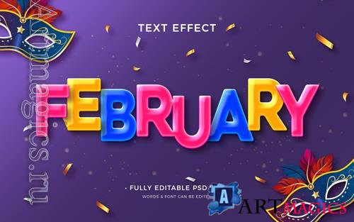 PSD february text effect