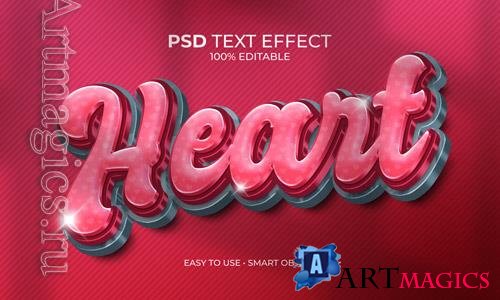 PSD heart magenta text effect