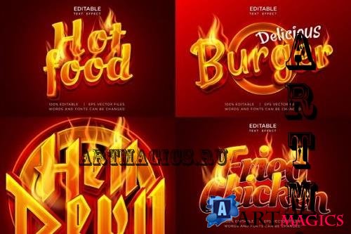 Hot Fire Food Text Effect Bundle 4 - 12700635