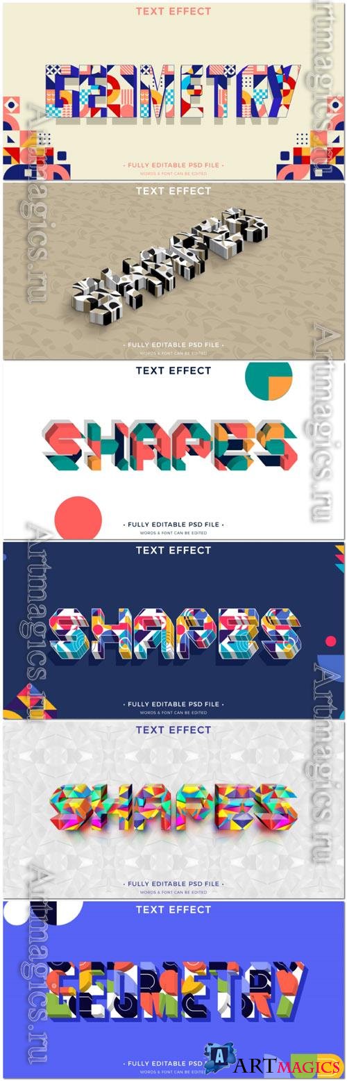 PSD geometric shape text effect