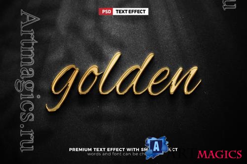 PSD super golden chrome metallic luxury 3d editable text effect style mockup