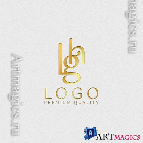 PSD luxury elegant simple minimalist gold logo mockup