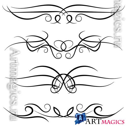 Vintage decorative curls swirls monograms, borders, drawing vector elements