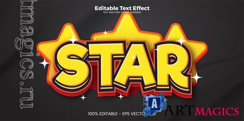 Vector star editable text effect in modern trend style