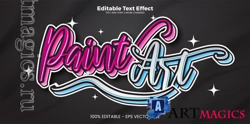 Vector paint art editable text effect in modern trend style
