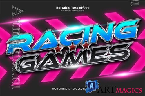 Vector racing game editable text effect in modern trend style