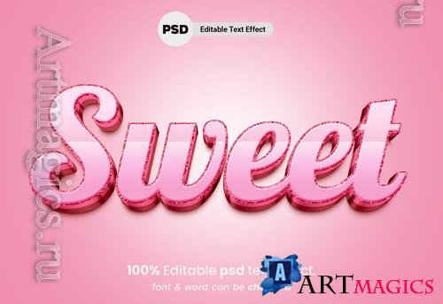 PSD sweet editable 3d text effect