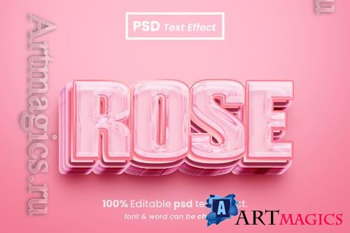 PSD rose editable 3d text effect