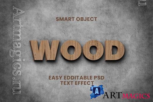 PSD wood material text effect mockup