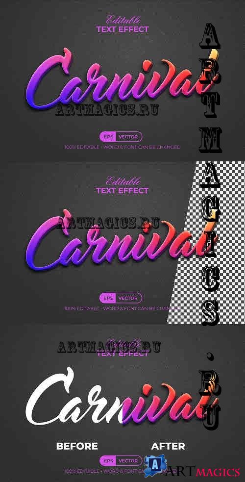 Colorful Text Effect Carnival Style - 12703745