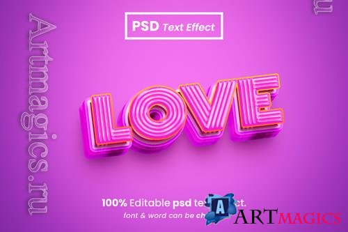 PSD love editable 3d text effect