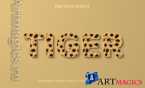 PSD tiger realistic 3d text effect fully editable