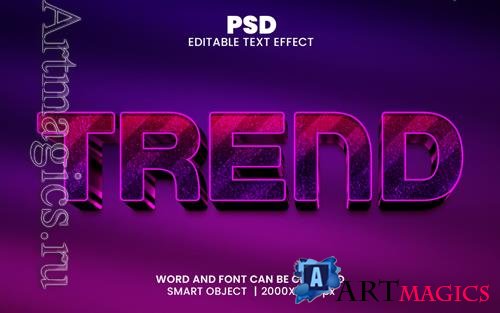PSD trend 3d editable photoshop text effect style with background