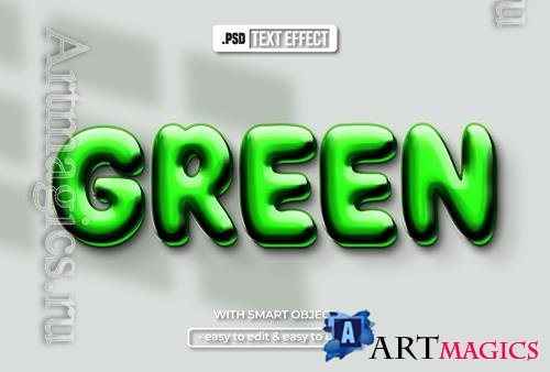 PSD green editable text effect