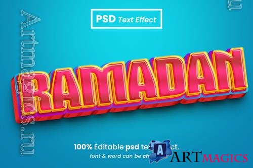 PSD ramadan editable 3d text effect