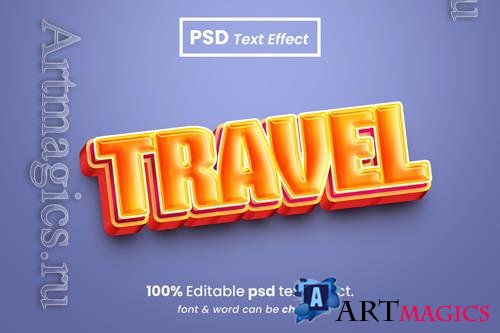 PSD travel editable 3d text effect