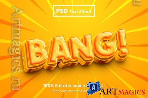 PSD bang editable 3d text effect