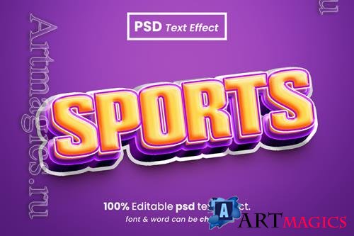 PSD sports editable 3d text effect